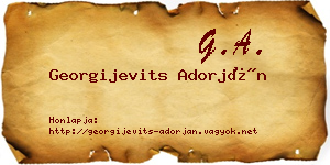 Georgijevits Adorján névjegykártya